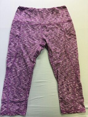 Purple Space-Dye High-Waist Performance Leggings